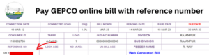 Pay GEPCO online bill with reference number